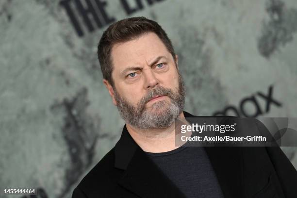 Nick Offerman attends the Los Angeles Premiere of HBO's "The Last of Us" at Regency Village Theatre on January 09, 2023 in Los Angeles, California.