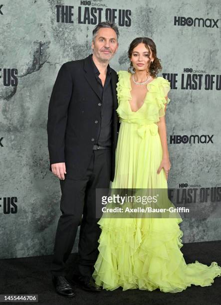Ol Parker and Nico Parker attend the Los Angeles Premiere of HBO's "The Last of Us" at Regency Village Theatre on January 09, 2023 in Los Angeles,...