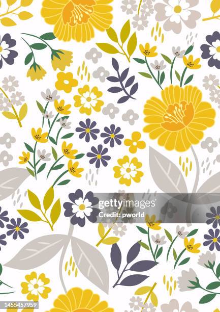 illustrazioni stock, clip art, cartoni animati e icone di tendenza di motivo floreale senza cuciture. - floral pattern