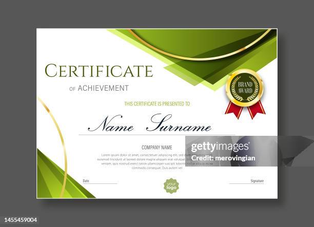 certificate of appreciation, diploma, awards premium template modern design and layout luxurious. cover leaflet elegant design applicable to any size - certificate template stock illustrations