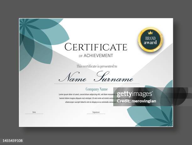 certificate of appreciation, diploma, awards premium template modern design and layout luxurious. cover leaflet elegant design applicable to any size - diploma stock illustrations