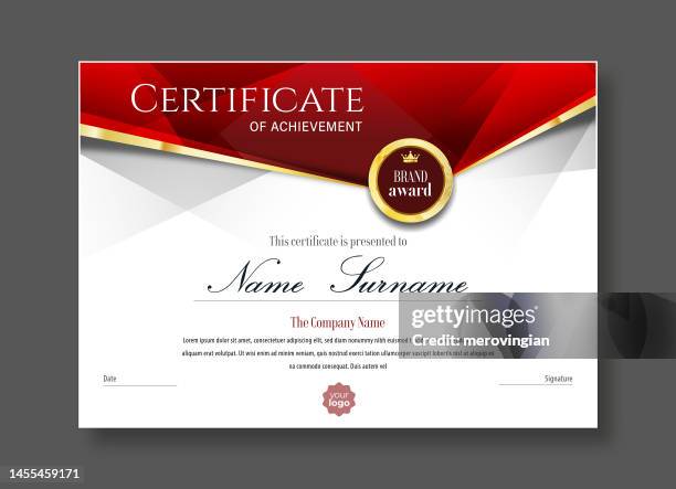 certificate of appreciation, diploma, awards premium template modern design and layout luxurious. cover leaflet elegant design applicable to any size - achievement certificate stock illustrations