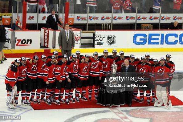 The New Jersey Devils are presented with the Prince of Wales