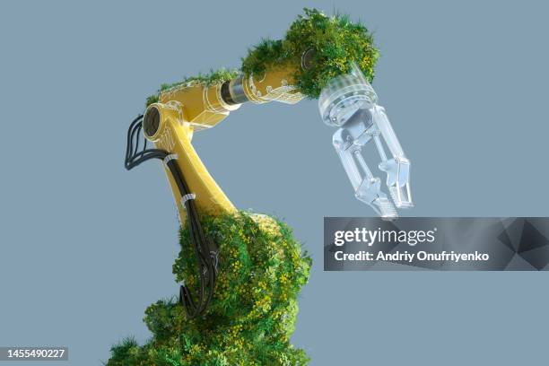 sustainable robotic arm - creative industries foto e immagini stock