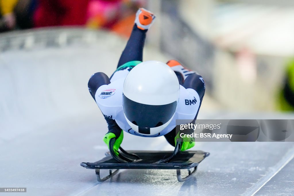 Bob Skeleton Racing Alessia Crippa of Italy compete in the Women's Skeleton during the ...