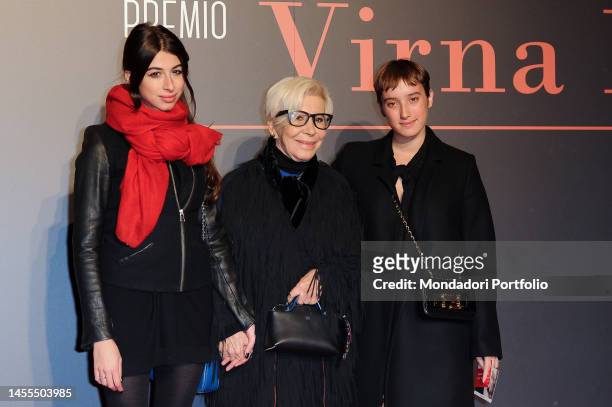 Italian fashion designer Anna Fendi and her grandchildren Delfina Delettrez-Fendi and Emma Santanaria during the red carpet of the third edition of...