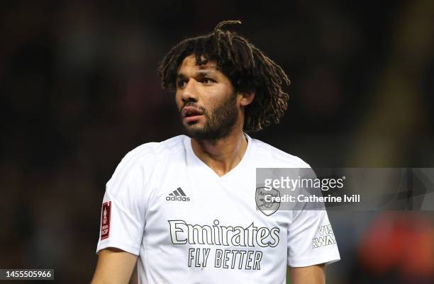 Mohamed Elneny of Arsenal during the Emirates FA Cup Third Round match between Oxford United and Arsenal at Kassam Stadium on January 09, 2023 in...