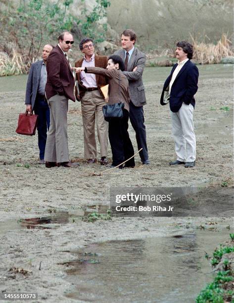 Los Angeles Superior Court Judge Roger W. Boren is joined by Deputy District Attorney Lea D'Agostino and Court Officials in discussion after viewing...