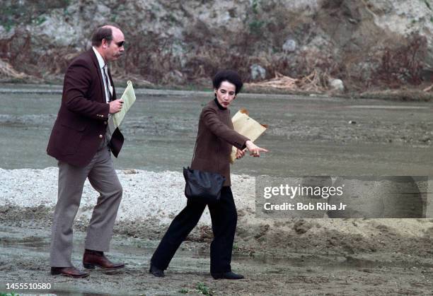 Los Angeles Superior Court Judge Roger W. Boren is joined by Deputy District Attorney Lea D'Agostino and Court Officials in discussion after viewing...