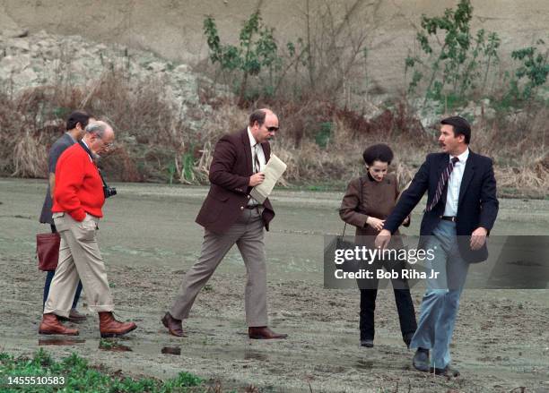 Los Angeles Superior Court Judge Roger W. Boren is joined by Deputy District Attorney Lea D'Agostino and Court Officials in discussion after viewing...