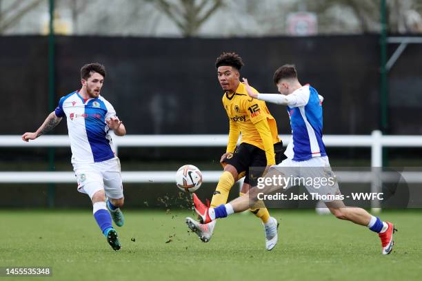 Ty Barnett of Wolverhampton Wanderers in action during the Premier League 2 match between Wolverhampton Wanderers U21 and Blackburn Rovers U21 at The...