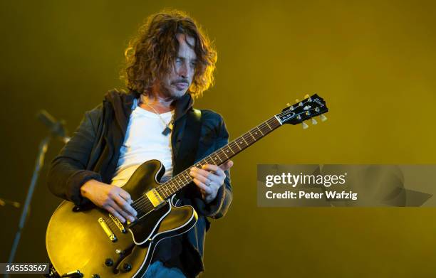 Chris Cornell of Soundgarden performs on stage during the first day of Rock Am Ring on June 01, 2012 in Nuerburg, Germany.