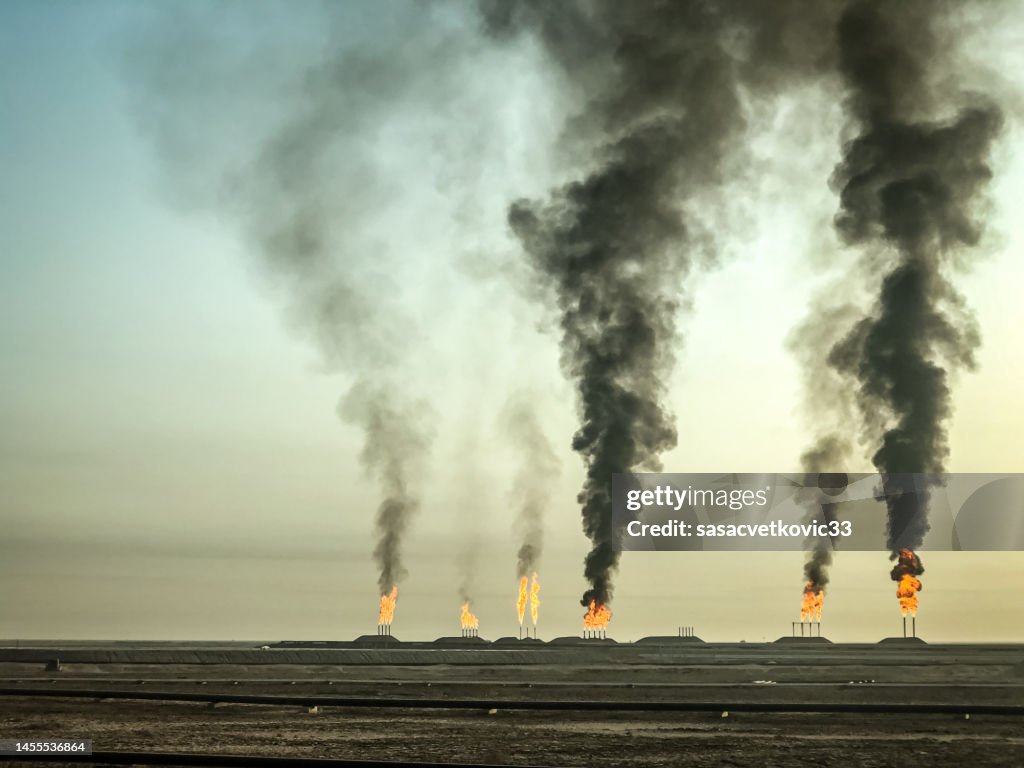 Air pollution, black smoke coming out