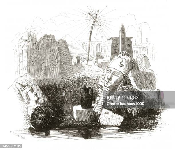 ilustraciones, imágenes clip art, dibujos animados e iconos de stock de grabado antiguo, les couvents (el convento), antiguas ilustraciones grabadas en francés de les couvents (el convento), 1846 - empty tomb jesus