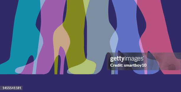 womens or mens fashion boots - high heels stock illustrations