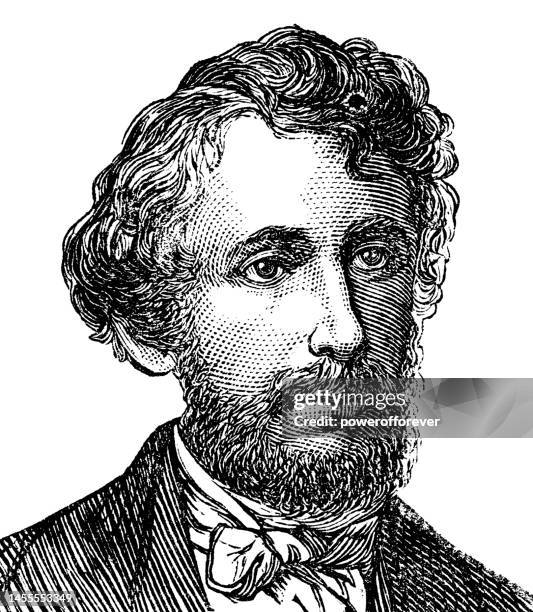 ephraim george squier (e. g. squier) - 19th century - archaeologist stock illustrations