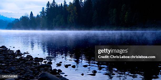 misty nechako river - prince george canada stock-fotos und bilder