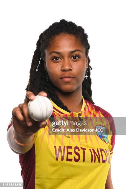 Jazz Mitchell of West Indies poses for a portrait prior to the ICC Women's U19 T20 World Cup 2023 on January 10, 2023 in Pretoria, South Africa.