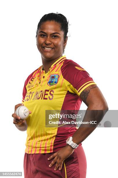 Shalini Samaroo of West Indies poses for a portrait prior to the ICC Women's U19 T20 World Cup 2023 on January 10, 2023 in Pretoria, South Africa.