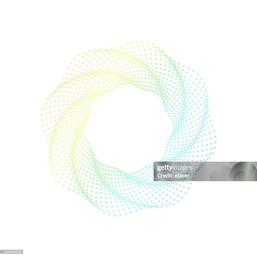 Verdrehtes Wellenmuster aus regenbogenfarbenen Linien