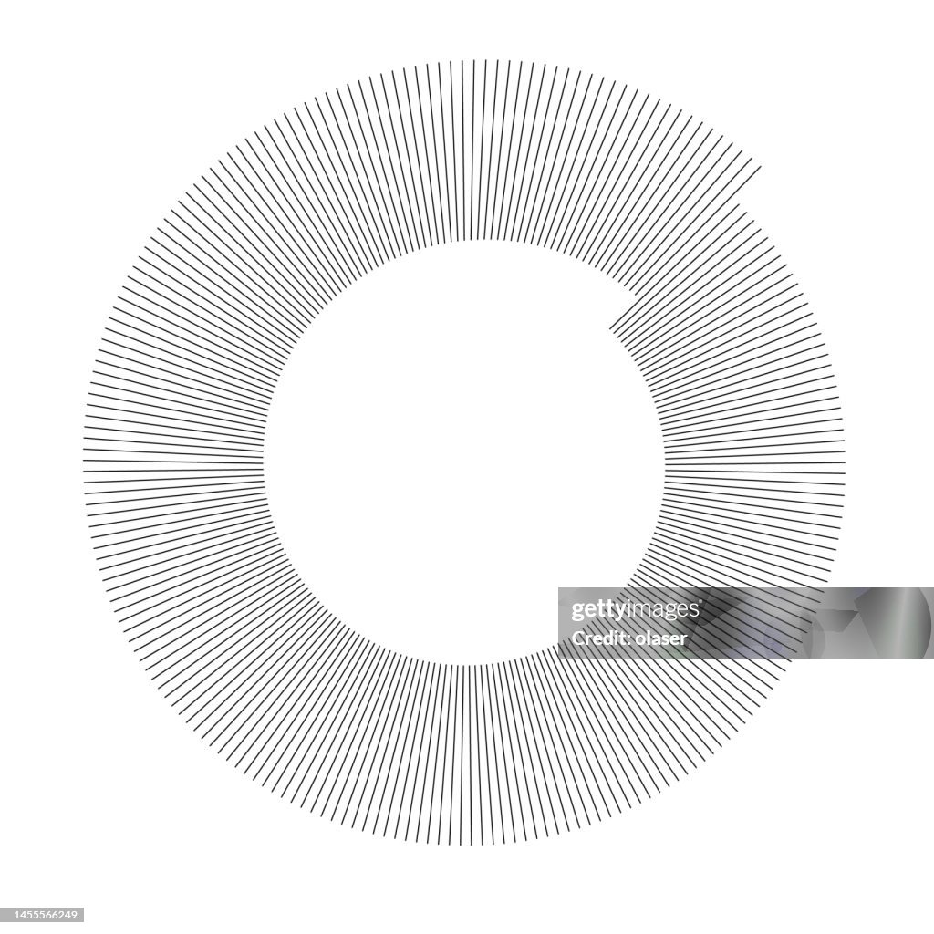 Fine Line Large Pattern Radial Fine Lines In Circular Skewed Pattern On White High-Res Vector ...