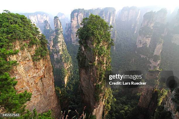 zhangjiajie, home of avatar - zhangjiajie national forest park stock pictures, royalty-free photos & images