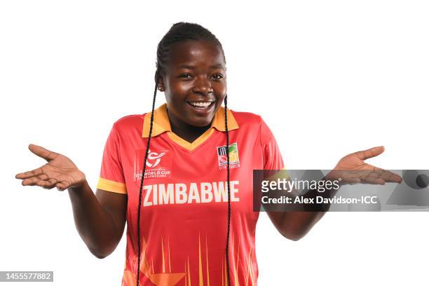 Michelle Mavunga of Zimbabwe poses for a portrait prior to the ICC Women's U19 T20 World Cup 2023 on January 10, 2023 in Pretoria, South Africa.