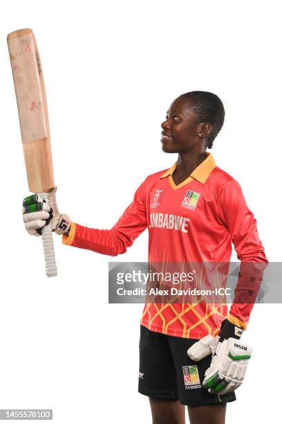 Adel Zimunhu of Zimbabwe poses for a portrait prior to the ICC Women's U19 T20 World Cup 2023 on January 10, 2023 in Pretoria, South Africa.