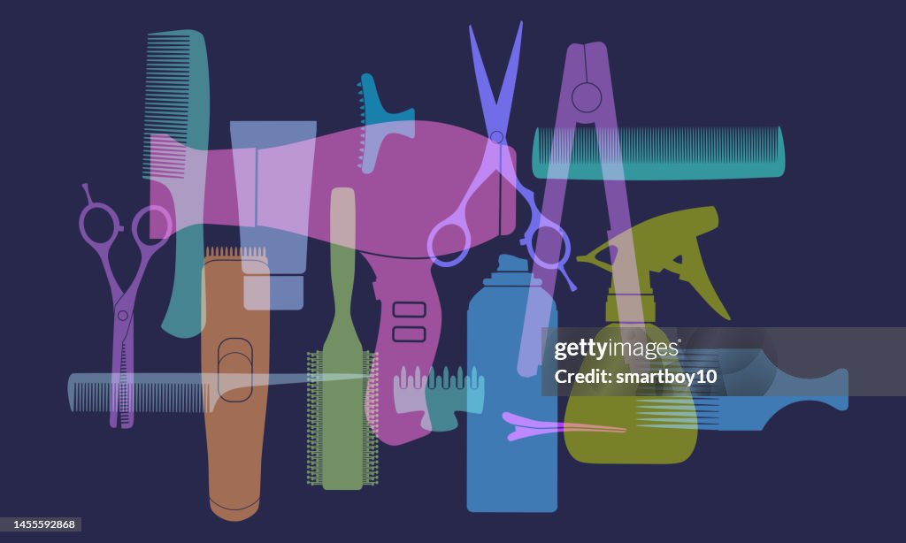 Hairdressing Instruments Hairdressing Equipment High-Res Vector Graphic - Getty Images