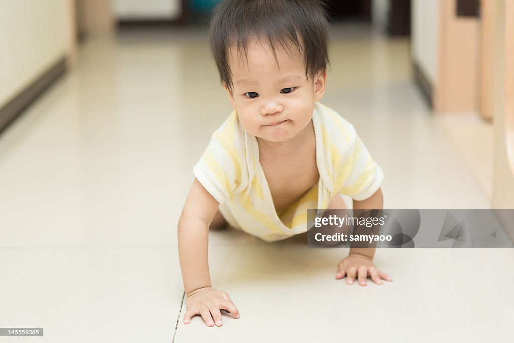 Crawling boy