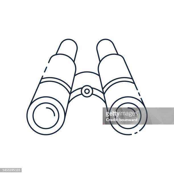 binoculars line icon. editable stroke. - binoculars icon stock illustrations
