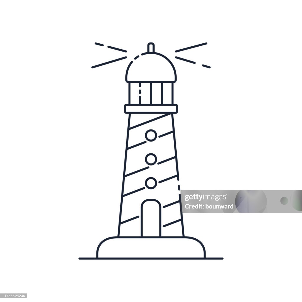 Lighthouse Line Icon. Editable Stroke.