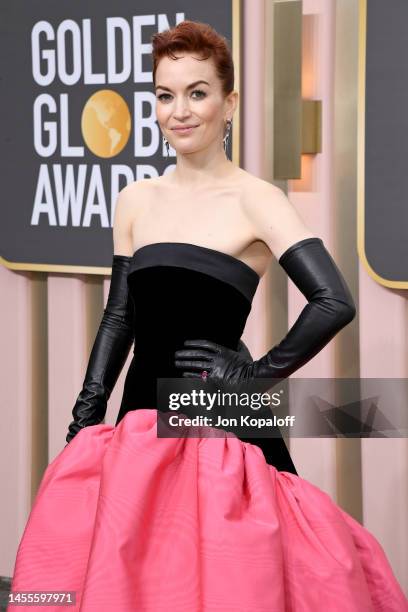 Britt Lower attends the 80th Annual Golden Globe Awards at The Beverly Hilton on January 10, 2023 in Beverly Hills, California.