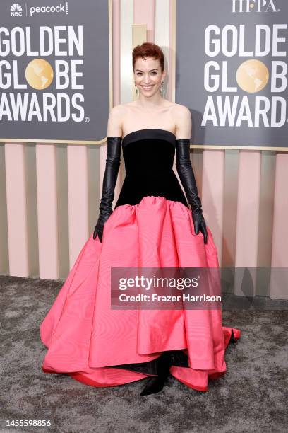 Britt Lower attends the 80th Annual Golden Globe Awards at The Beverly Hilton on January 10, 2023 in Beverly Hills, California.