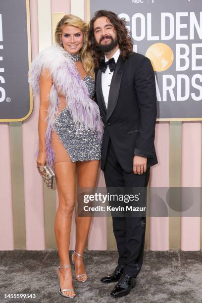 Heidi Klum and Tom Kaulitz attend the 80th Annual Golden Globe Awards at The Beverly Hilton on January 10, 2023 in Beverly Hills, California.