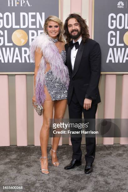 Heidi Klum and Tom Kaulitz attend the 80th Annual Golden Globe Awards at The Beverly Hilton on January 10, 2023 in Beverly Hills, California.