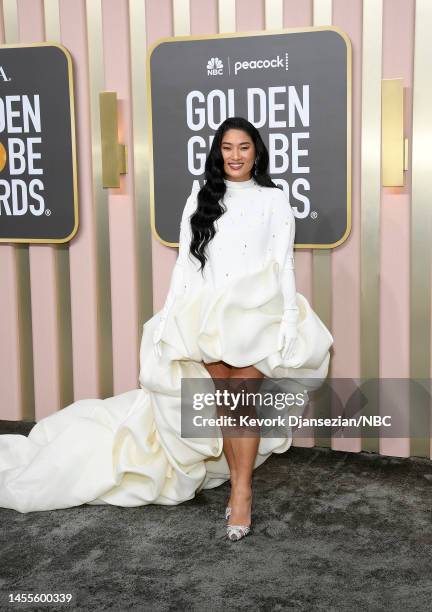 80th Annual GOLDEN GLOBE AWARDS -- Pictured: Chloe Flower arrives to the 80th Annual Golden Globe Awards held at the Beverly Hilton Hotel on January...