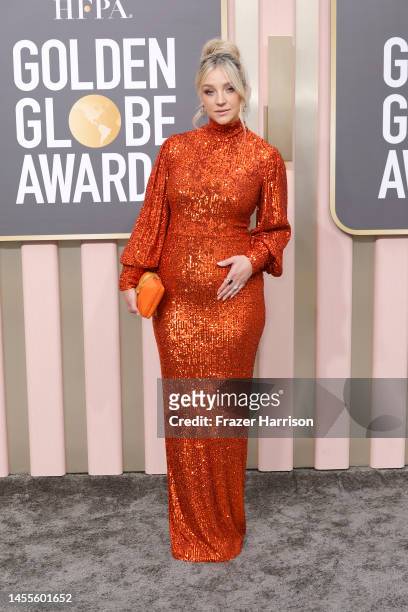 Abby Elliott attends the 80th Annual Golden Globe Awards at The Beverly Hilton on January 10, 2023 in Beverly Hills, California.