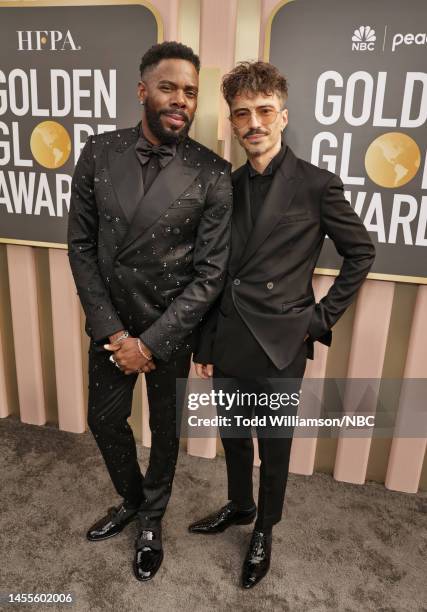 80th Annual GOLDEN GLOBE AWARDS -- Pictured: Colman Domingo and Raúl Domingo arrive at the 80th Annual Golden Globe Awards held at the Beverly Hilton...