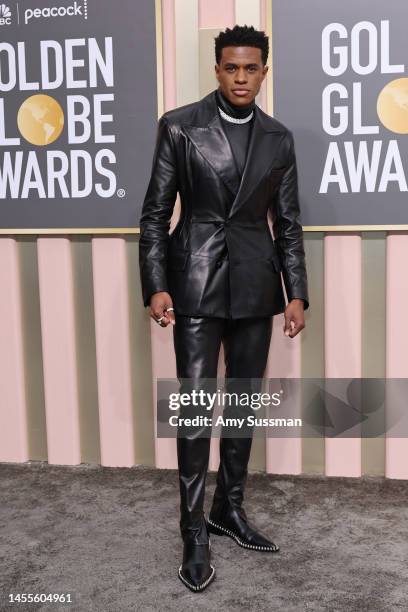 Jeremy Pope attends the 80th Annual Golden Globe Awards at The Beverly Hilton on January 10, 2023 in Beverly Hills, California.