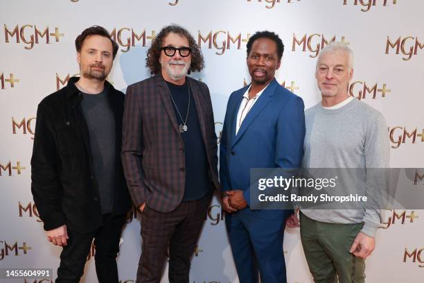 John Griffin, Jack Bender, Harold Perrineau and Jeff Pinkner attend MGM+ Television Critics Association Presentation at The Langham Huntington,...