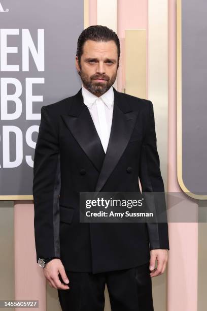 Sebastian Stan attends the 80th Annual Golden Globe Awards at The Beverly Hilton on January 10, 2023 in Beverly Hills, California.