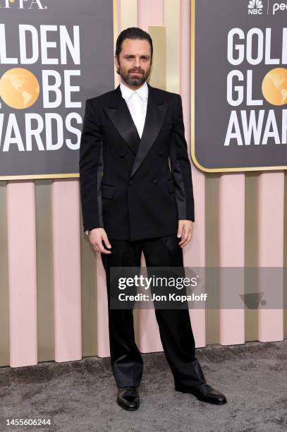 Sebastian Stan attends the 80th Annual Golden Globe Awards at The Beverly Hilton on January 10, 2023 in Beverly Hills, California.