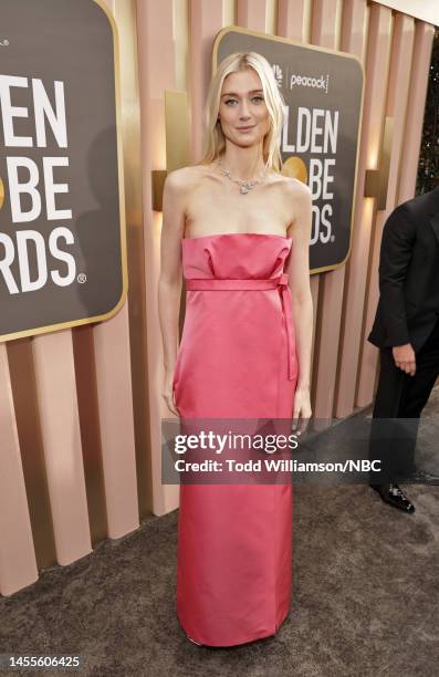 80th Annual GOLDEN GLOBE AWARDS -- Pictured: (Elizabeth Debicki arrives at the 80th Annual Golden Globe Awards held at the Beverly Hilton Hotel on...