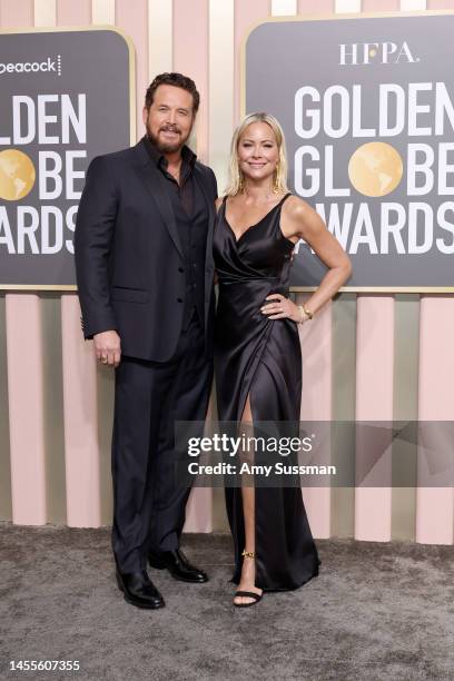 Cole Hauser and Cynthia Daniel attend the 80th Annual Golden Globe Awards at The Beverly Hilton on January 10, 2023 in Beverly Hills, California.