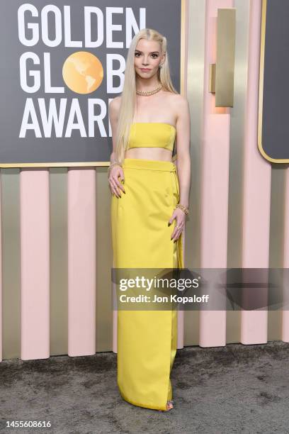 Anya Taylor-Joy attends the 80th Annual Golden Globe Awards at The Beverly Hilton on January 10, 2023 in Beverly Hills, California.