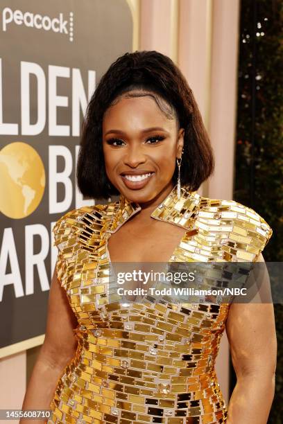 80th Annual GOLDEN GLOBE AWARDS -- Pictured: Jennifer Hudson arrives at the 80th Annual Golden Globe Awards held at the Beverly Hilton Hotel on...