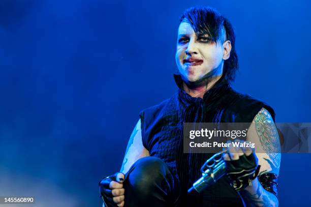 Marilyn Manson performs on stage during the first day of Rock Am Ring on June 2, 2012 in Nuerburg, Germany.