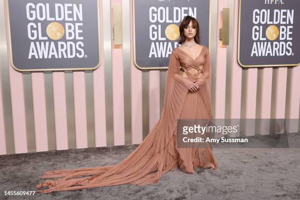 Jenna Ortega attends the 80th Annual Golden Globe Awards at The Beverly Hilton on January 10, 2023 in Beverly Hills, California.