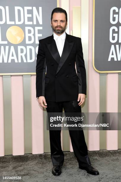 80th Annual GOLDEN GLOBE AWARDS -- Pictured: (Sebastian Stan arrives to the 80th Annual Golden Globe Awards held at the Beverly Hilton Hotel on...